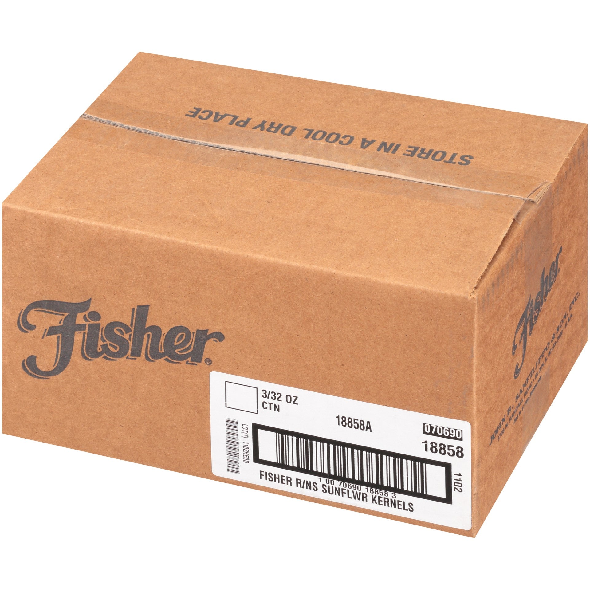 Fisher Roasted Sunflower Kernels No Salt 32 Ounce Size - 3 Per Case.