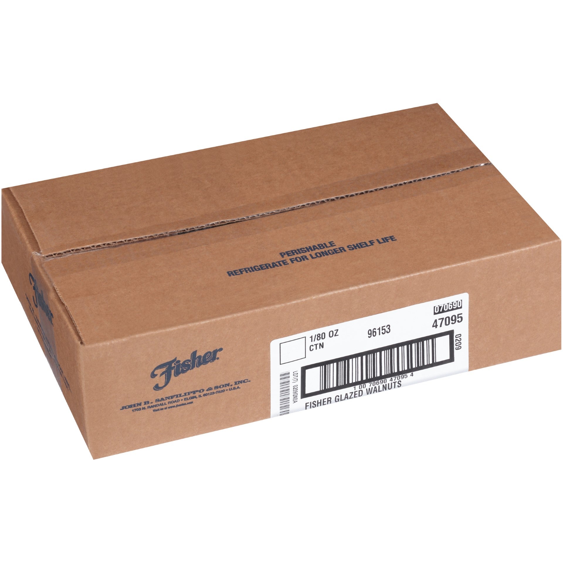 Fisher Walnut Halves And Pieces Glazed 5 Pound Each - 1 Per Case.