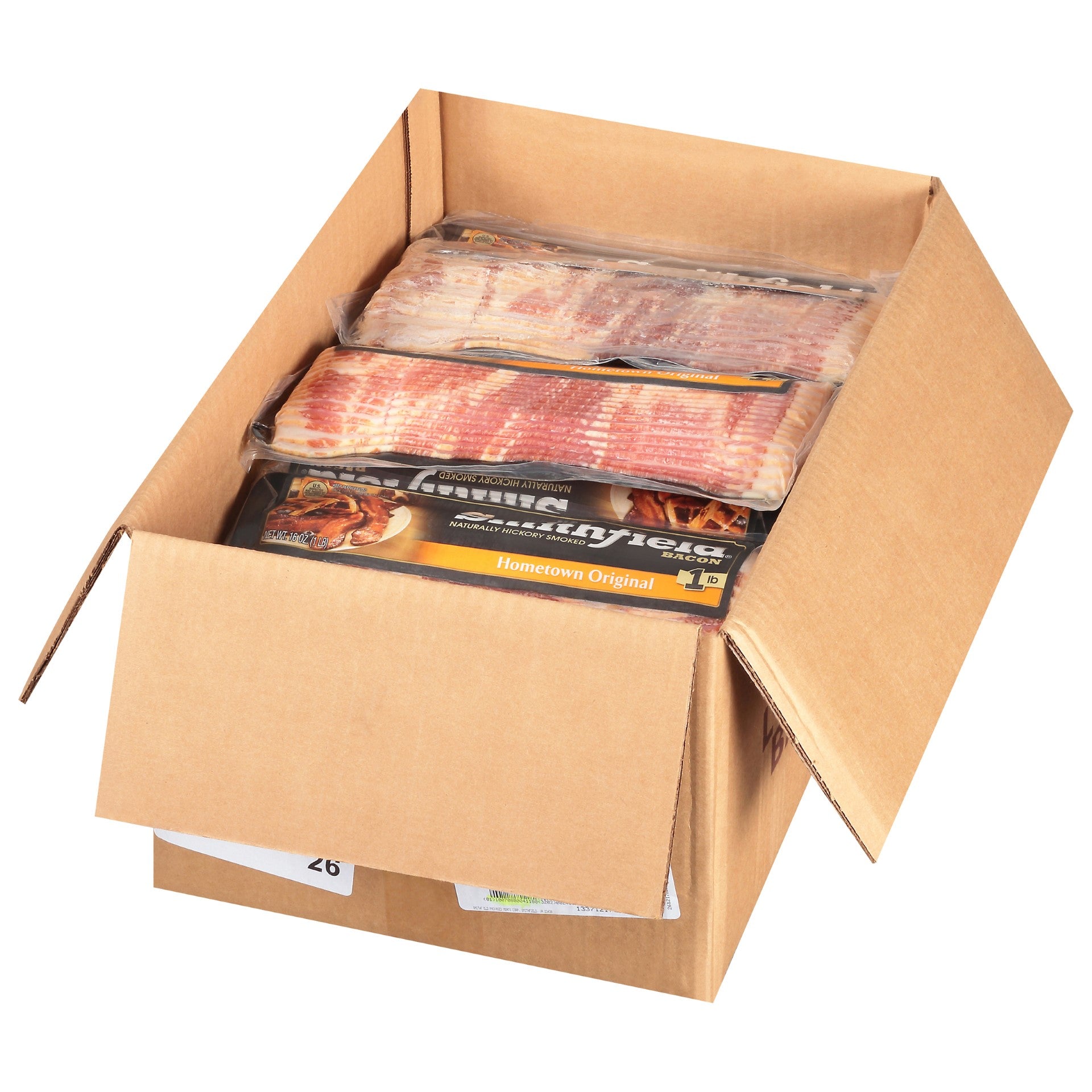 Smithfield Naturally Hickory Smoked Hometown Original Bacon 1 Pound, 24 Per (24 LB)
