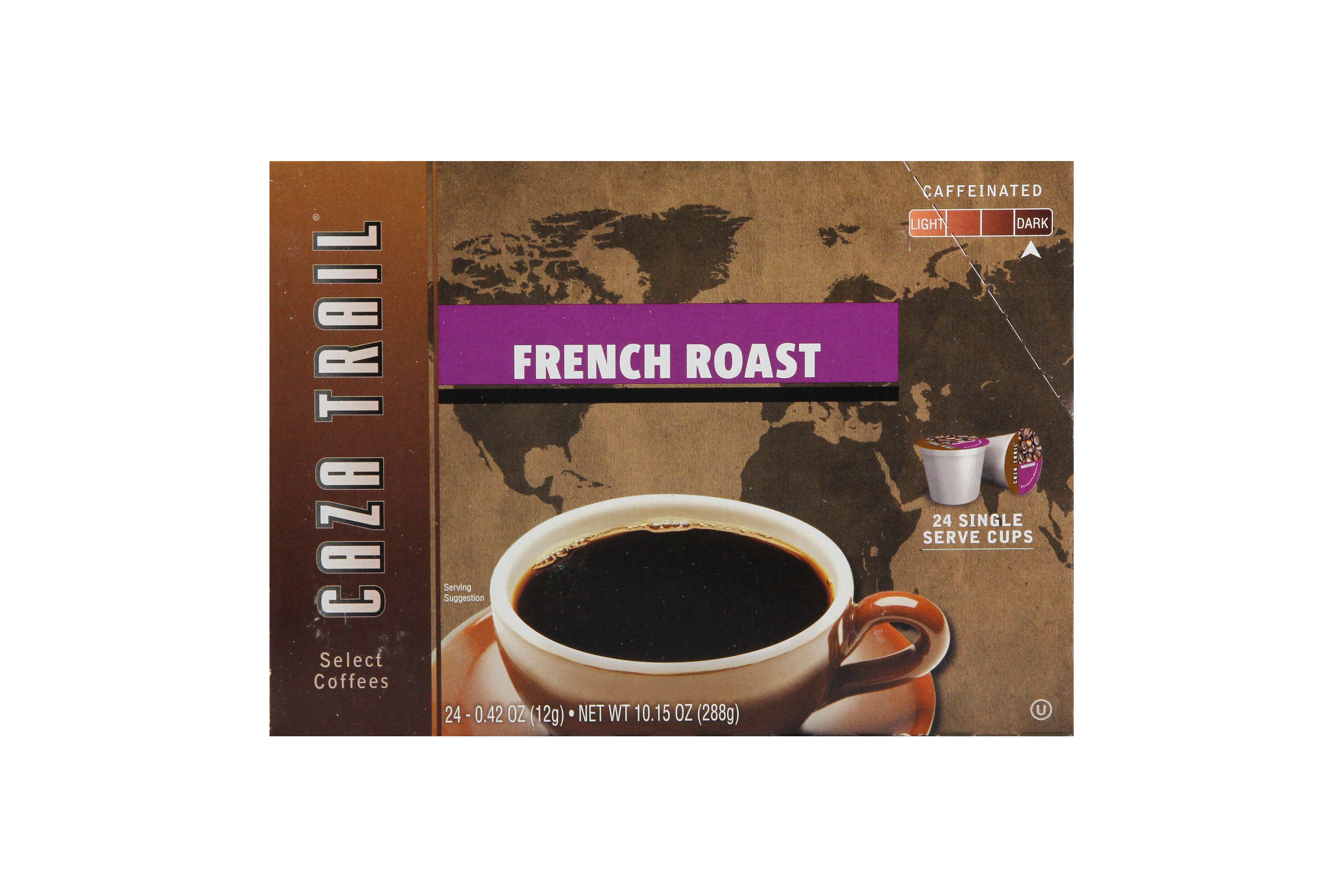 Caza Trail Single Cup French Roast Coffee 24 Each - 4 Per Case.