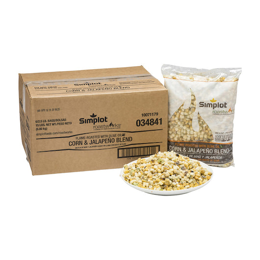 Simplot Roastworks Flame Roasted Corn & Jalapeno Blend 2.5 Pound Each - 6 Per Case.