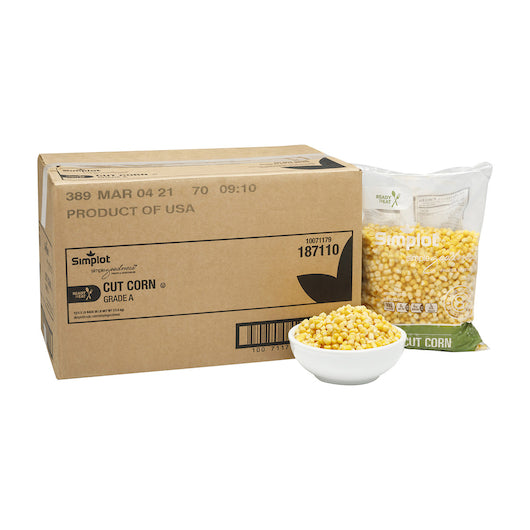 Simplot Simple Goodness Classic Vegetables Cut Corn Golden Jubilee 2.5 Pound Each - 12 Per Case.