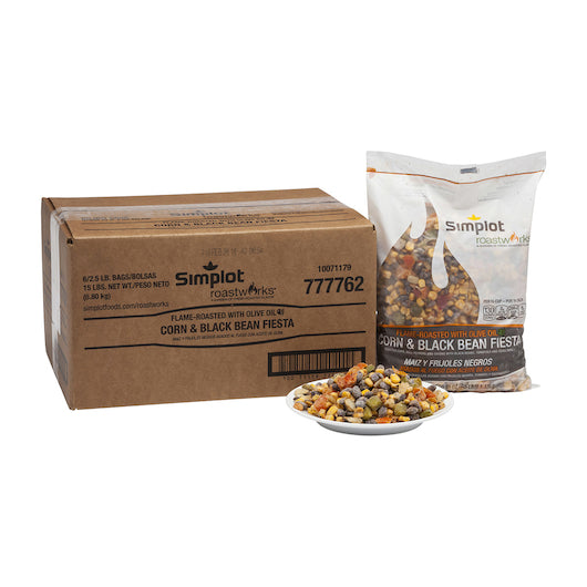 Simplot Roastworks Flame Roasted Corn And Black Bean Fiesta Blend 2.5 Pound Each - 6 Per Case.