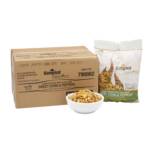 Simplot Roastworks Flame Roasted Sweet Corn & Peppers Blend 2.5 Pound Each - 6 Per Case.
