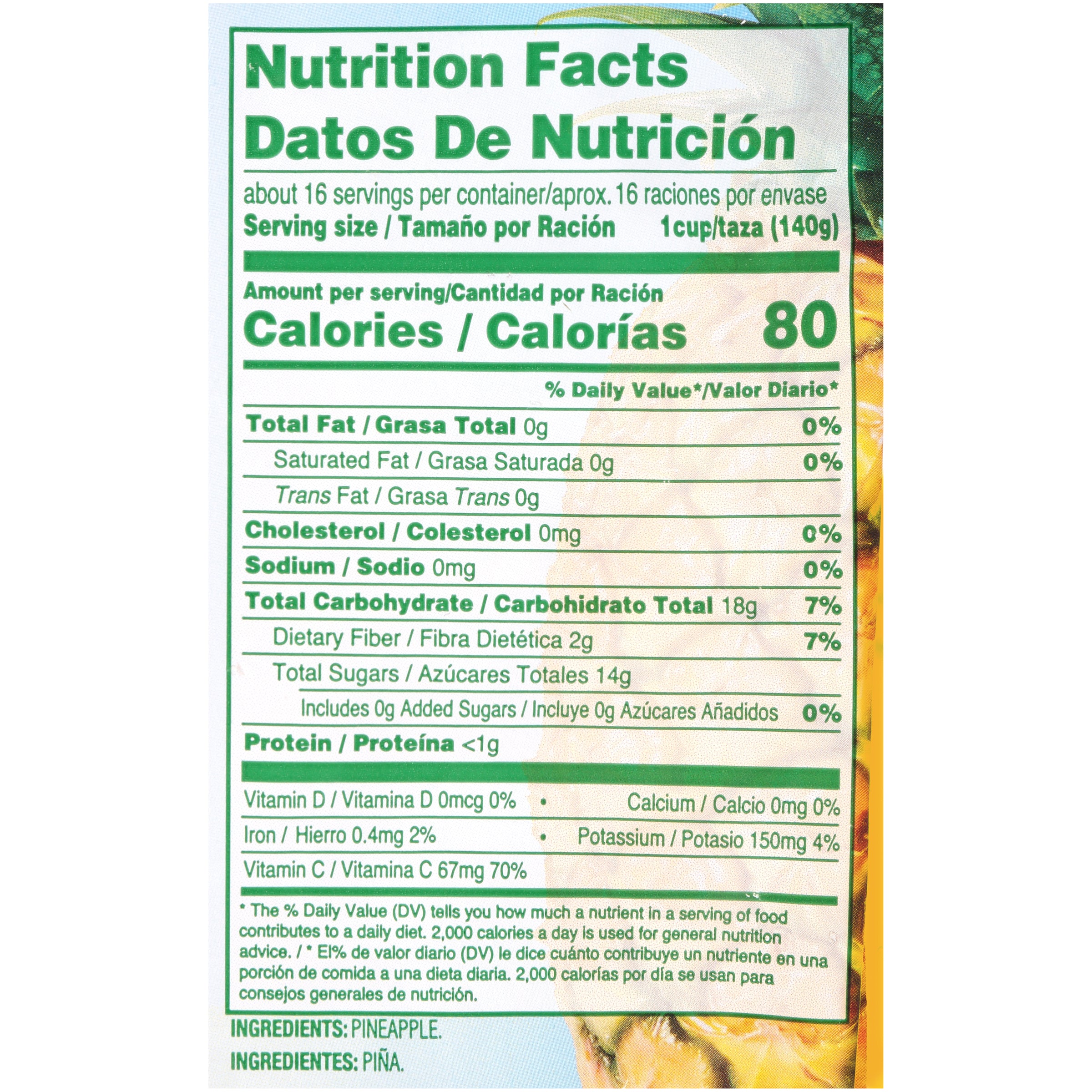 Pineapple Cube Mg IQF Dl 8" 5 Pound Each - 2 Per Case.