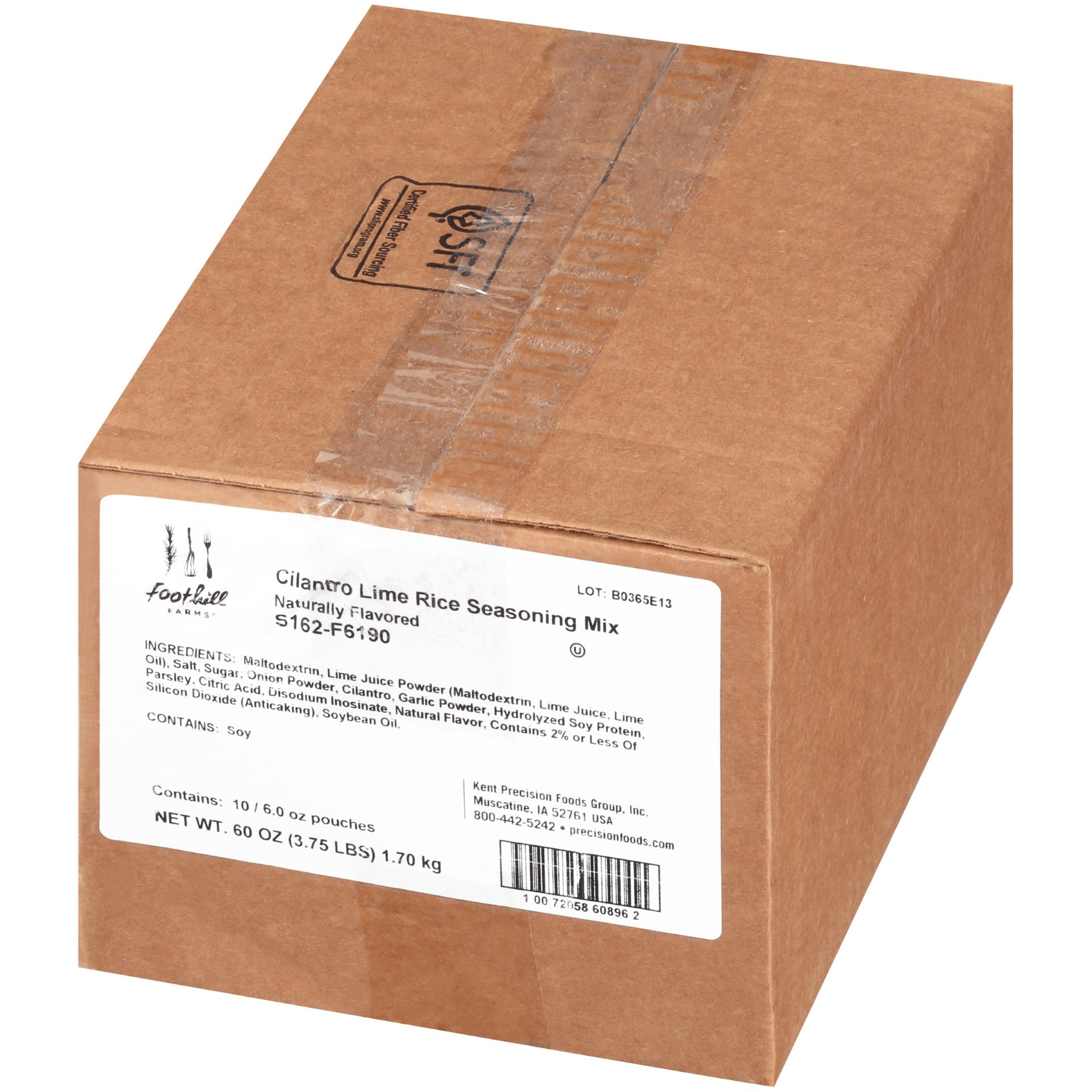 Foothill Farms Cilantro Lime Rice Seasoning Mix 6 Ounce Size - 10 Per Case.