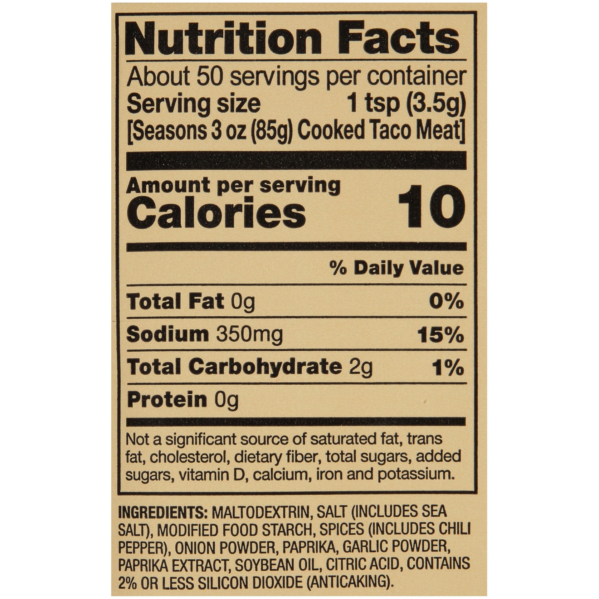 Foothill Farms Premium Taco Seasoning Mix 9 Ounce Size - 6 Per Case.