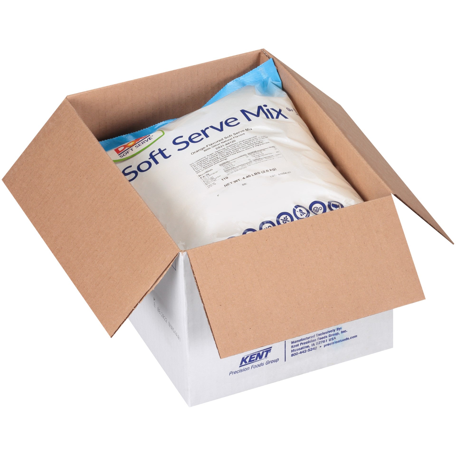 Dole Soft Serve Orange Flavored Soft Serve Mix 4.4 Pound Each - 4 Per Case.