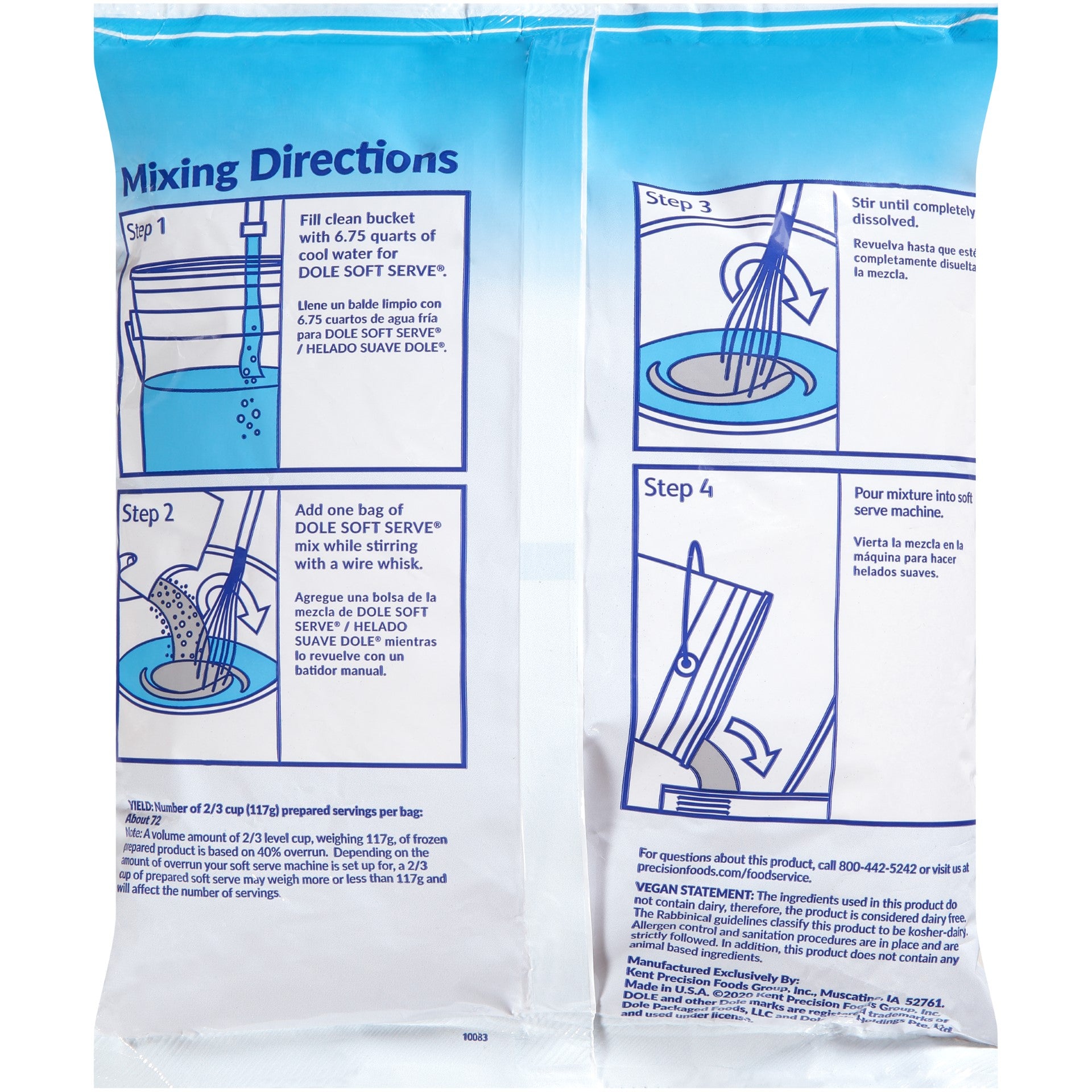 Dole Soft Serve Strawberry Flavored Soft Serve Mix 4.5 Pound Each - 4 Per Case.