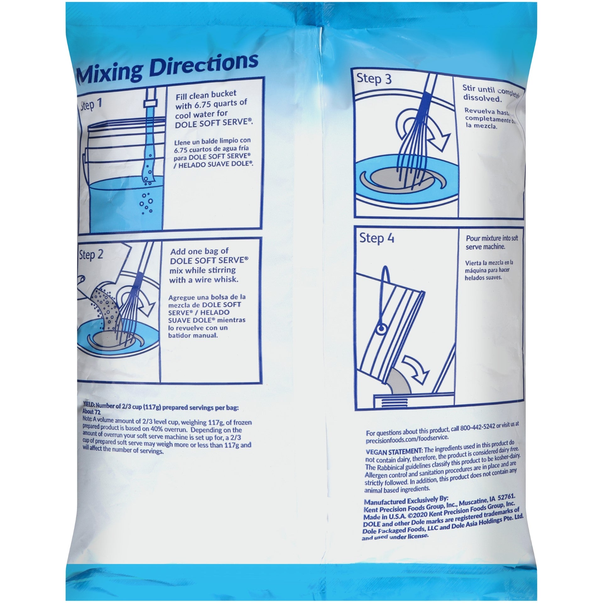 Dole Soft Serve Cherry Flavored Soft Serve Mix 4.5 Pound Each - 4 Per Case.