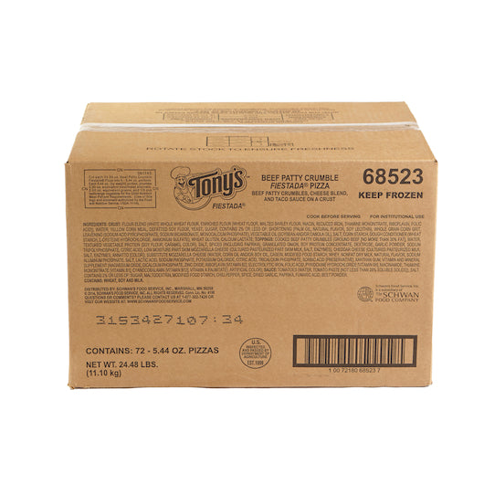 Tony's Whole Grain Fiestada Pizza 72 Each - 1 Per Case.