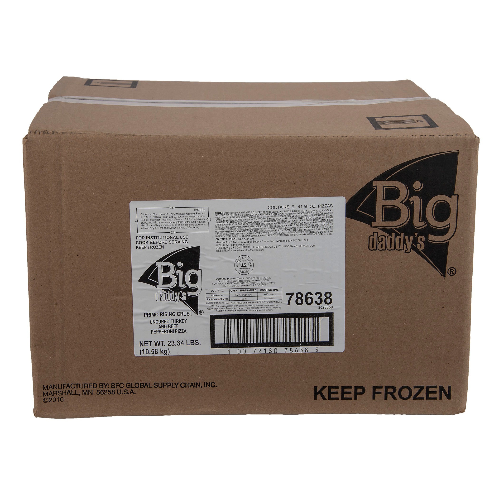 Sfs Big Daddy's Primo Pepperoni 9 Each - 1 Per Case.