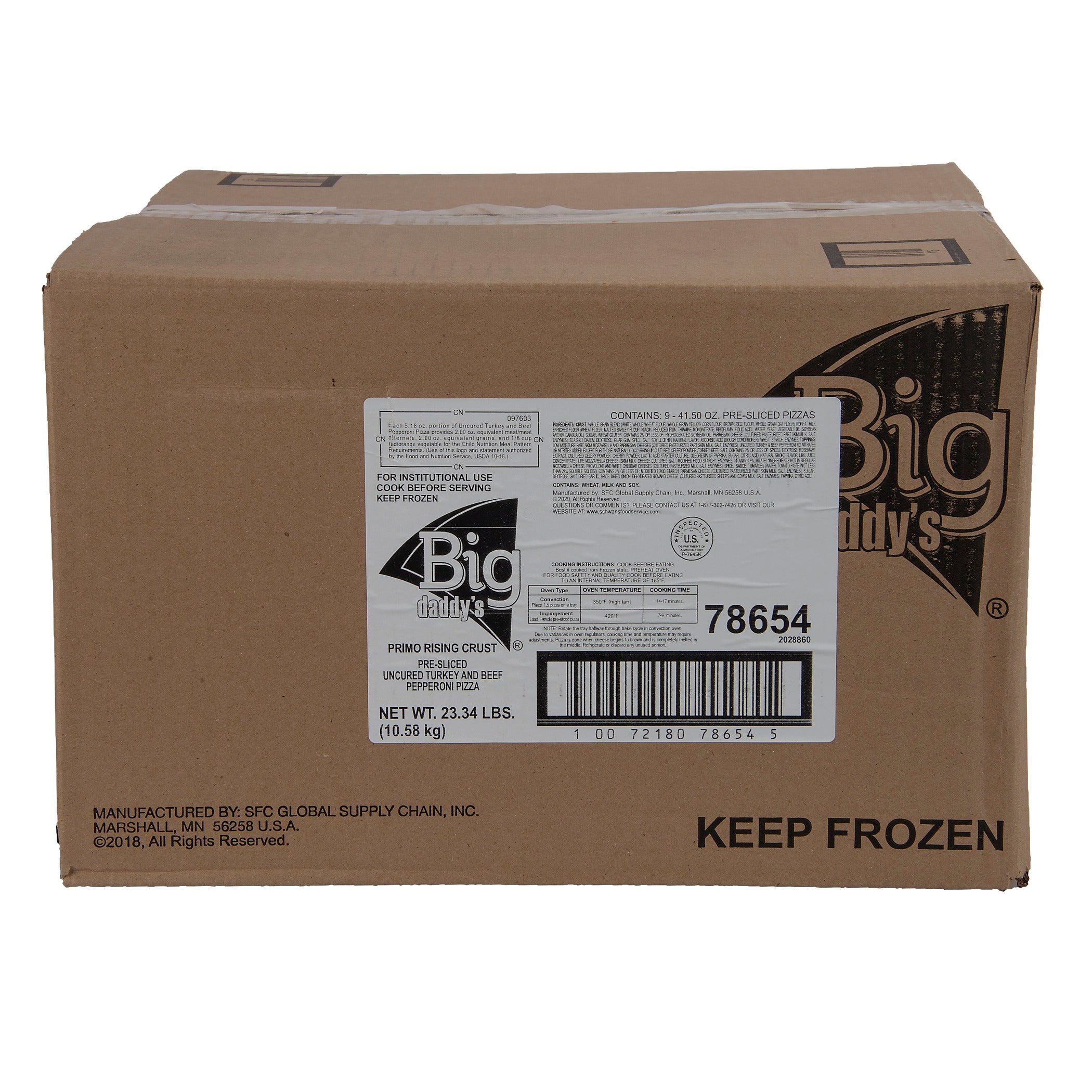 Sfs Big Daddy's Primo Pepp Preslcd Cut Netwt 9 Each - 1 Per Case.