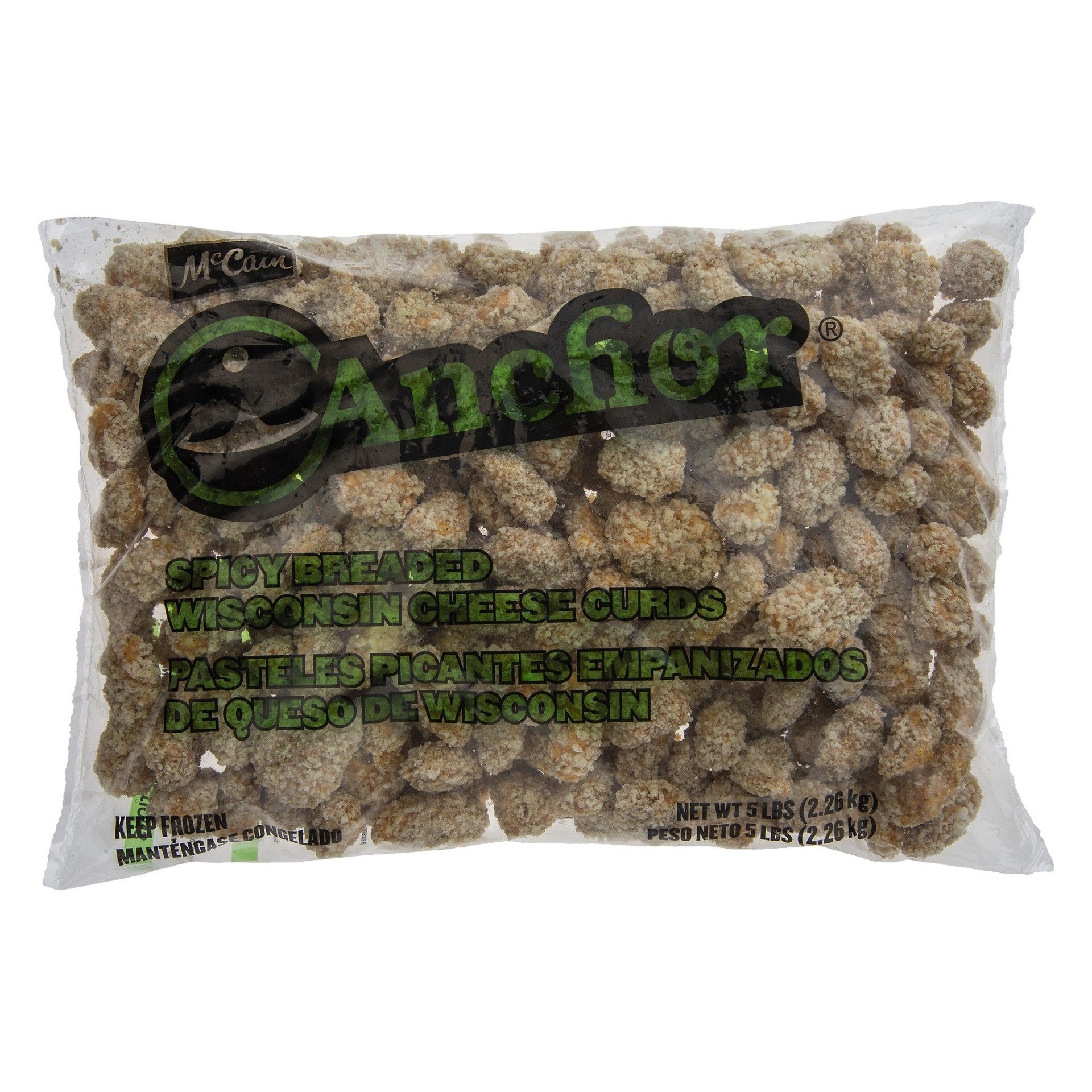 Spicy Breaded Wisconsin Cheese Curds 5 Pound Each - 2 Per Case.