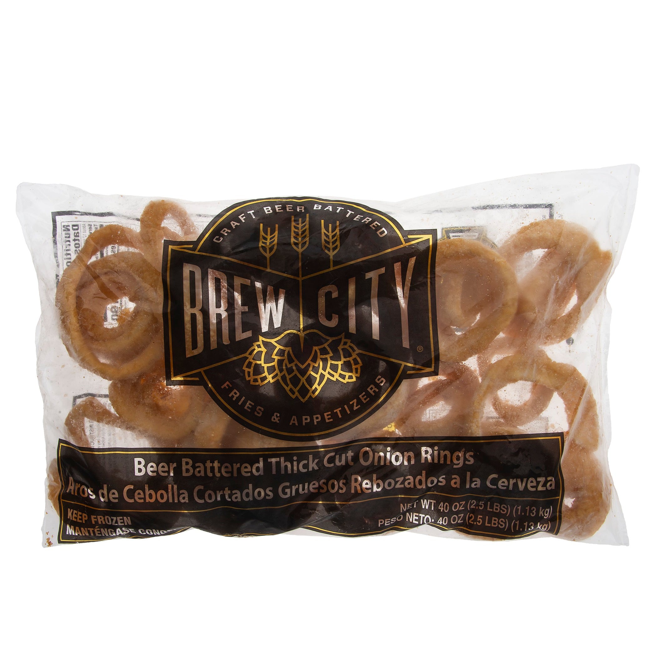 Beer Battered Thick Cut Onion Rings 2.5 Pound Each - 6 Per Case.