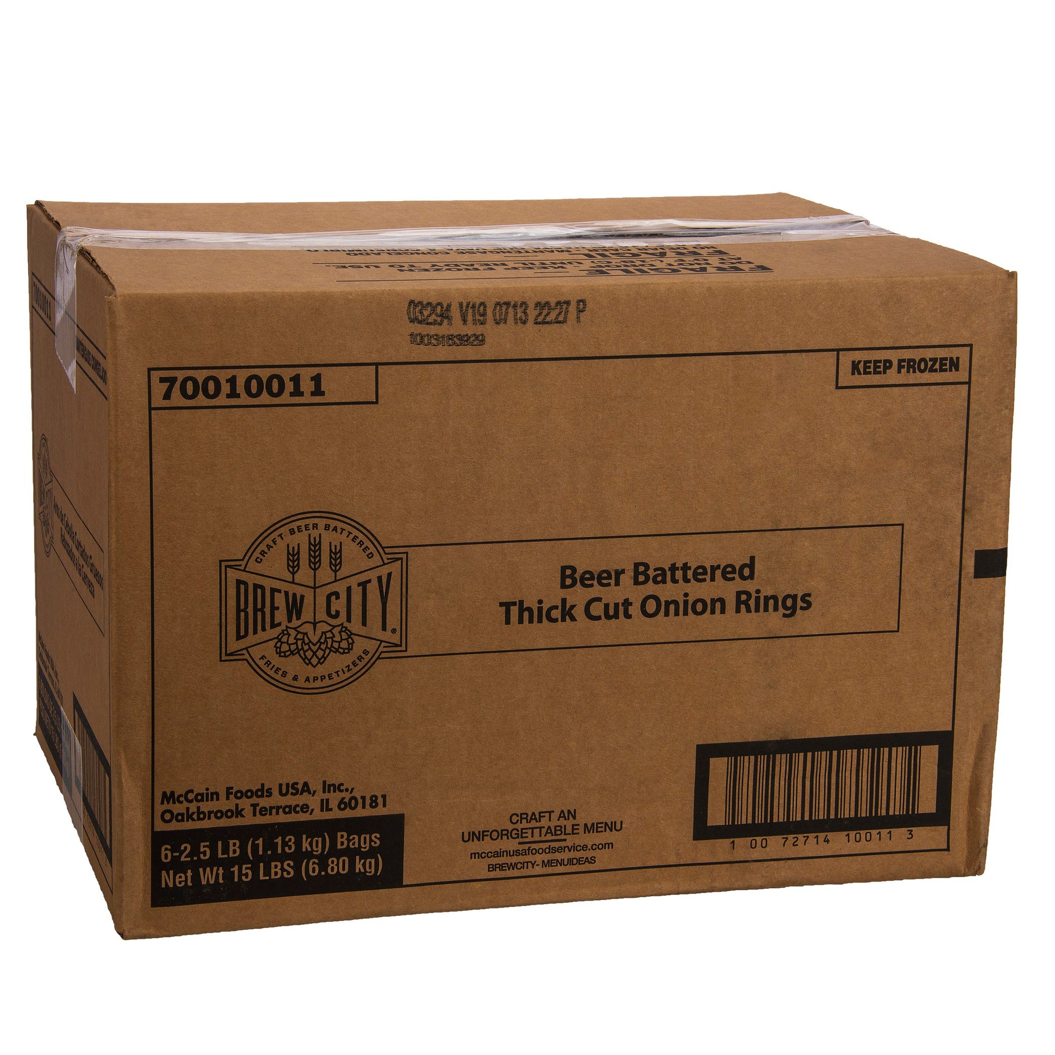 Beer Battered Thick Cut Onion Rings 2.5 Pound Each - 6 Per Case.