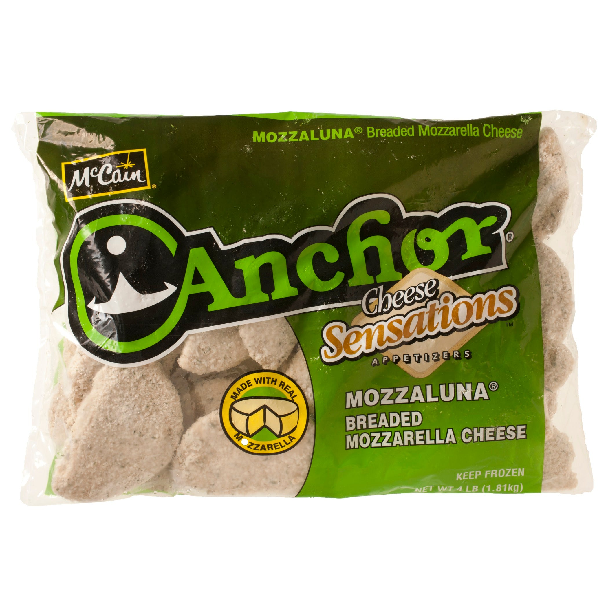 Mozzaluna Breaded Mozzarella Cheese 4 Pound Each - 2 Per Case.