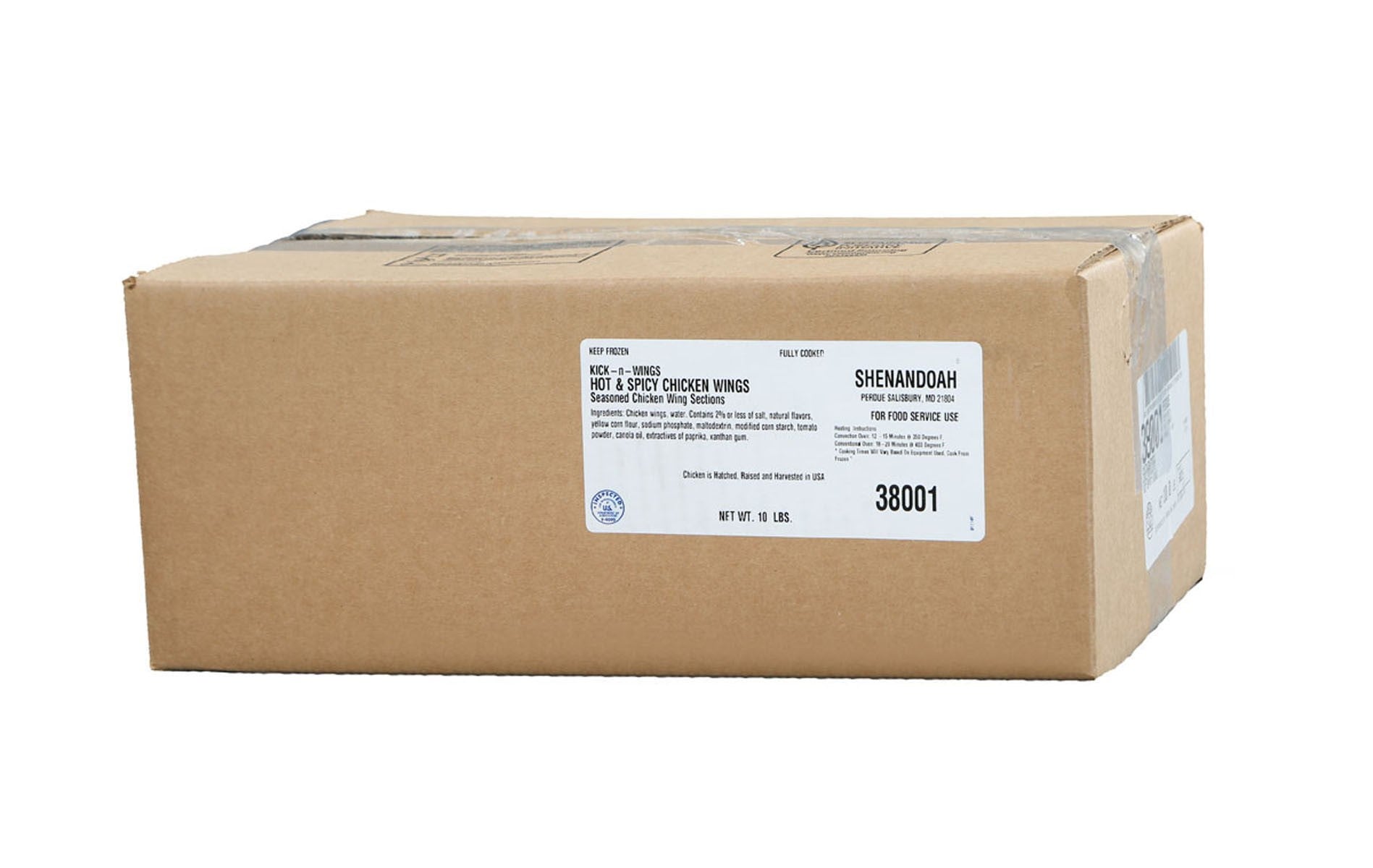 Shenandoah Fully Cooked Hot N' Spicy Fryable Chicken Wing, 5 Pounds, 2 per case