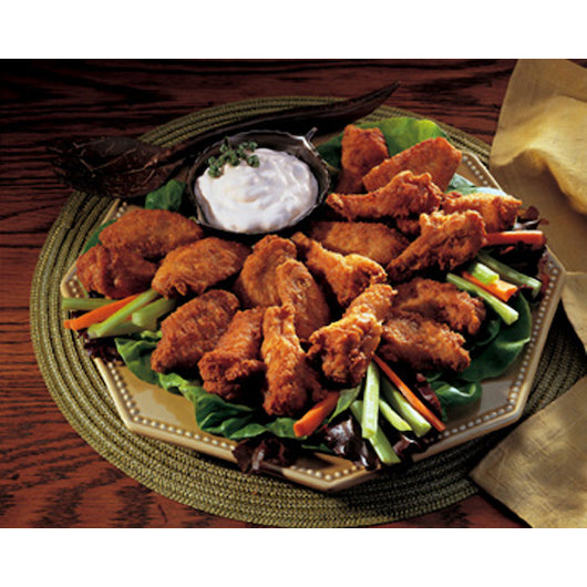 Perdue No Antibiotics Ever Fully Cooked Kick 'N Wings Homestyle Breaded 1St & 2Nd Joint Section Small Wings, 5 Pounds, 3 per case