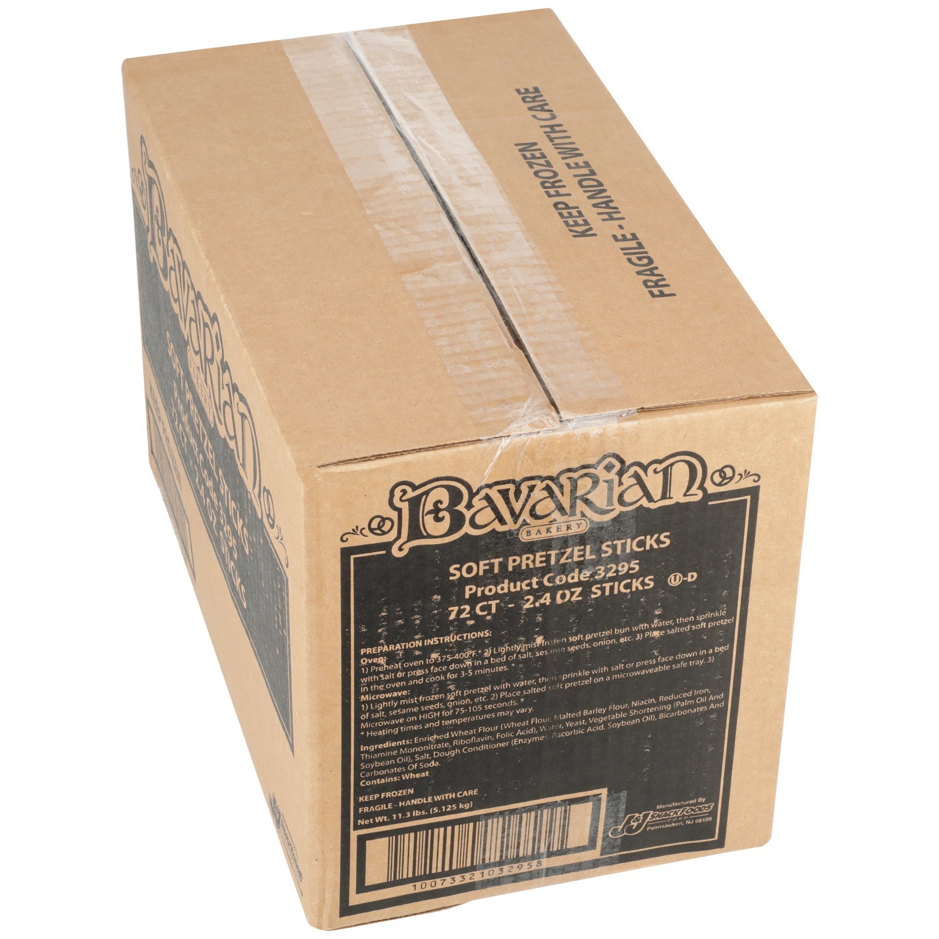 Bavarian Bakery Soft Pretzel Stick 2.4 Ounce Size - 72 Per Case.