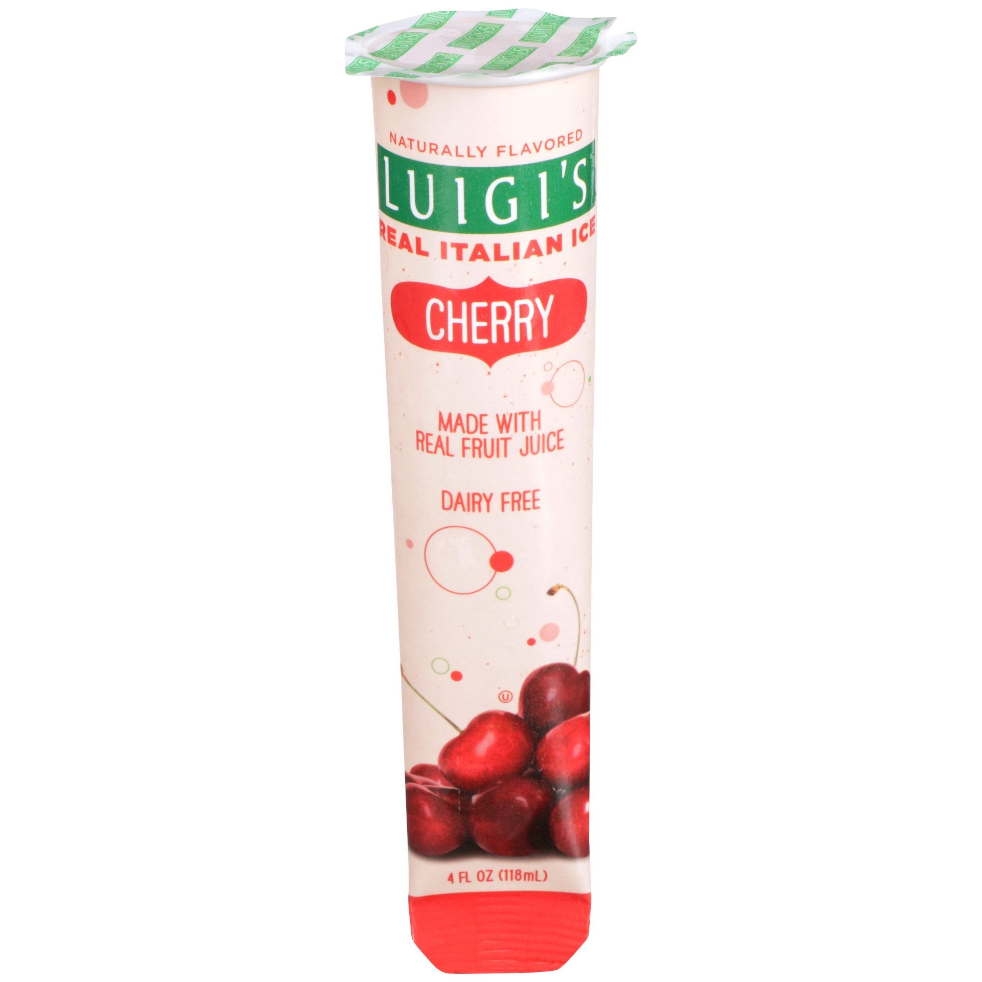 Luigi Cherry Real Italian Ice 4 Ounce Size - 24 Per Case.