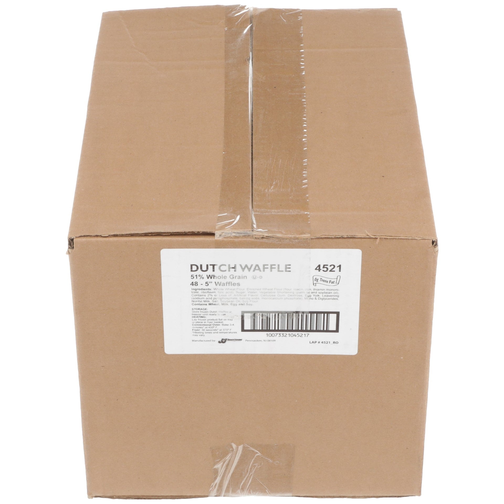 J & J Snacks No Trans Fat Whole Grain Dutch Waffle 5 In - 48 Per Case.