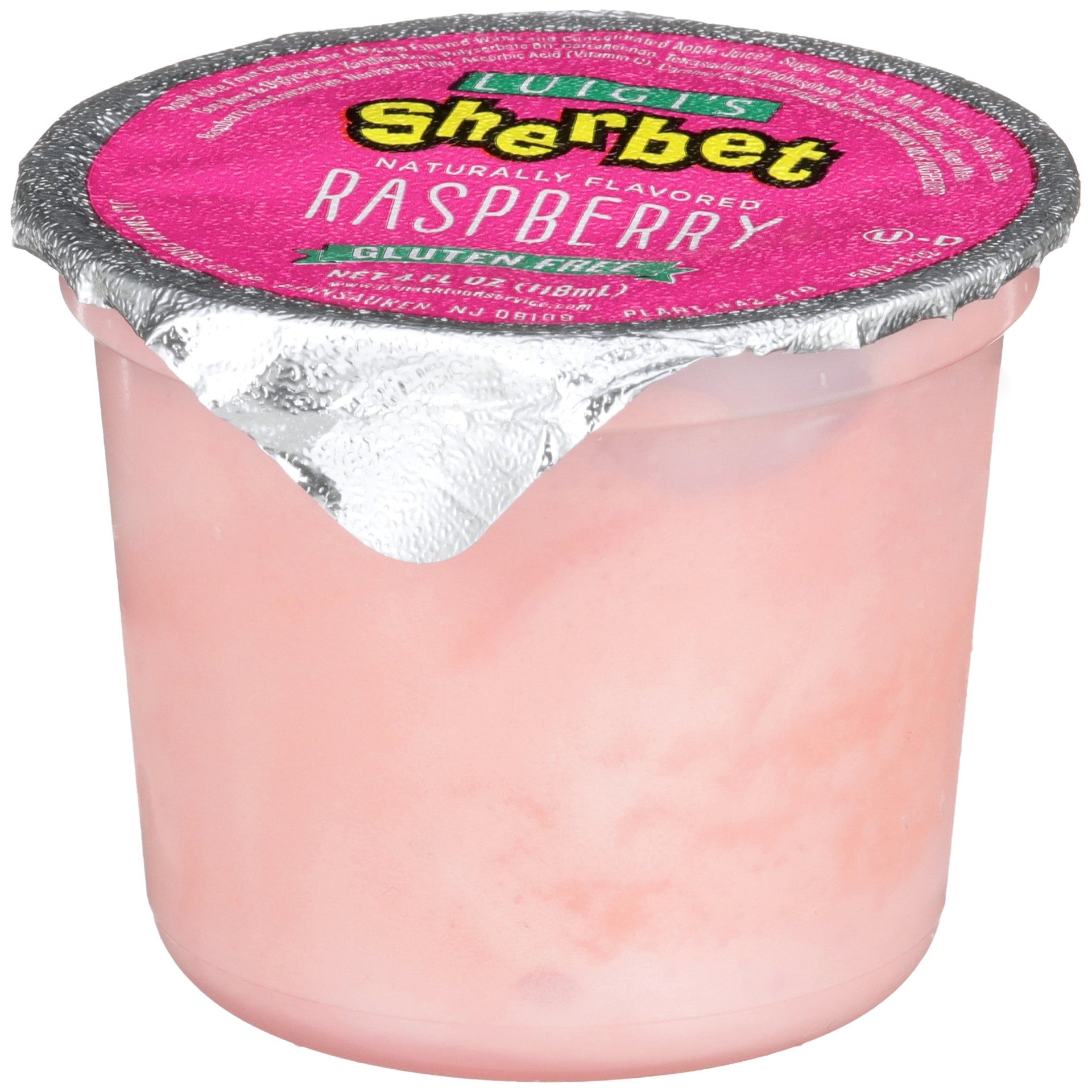 Luigi Raspberry Sherbet Cups 4 Fluid Ounce - 96 Per Case.