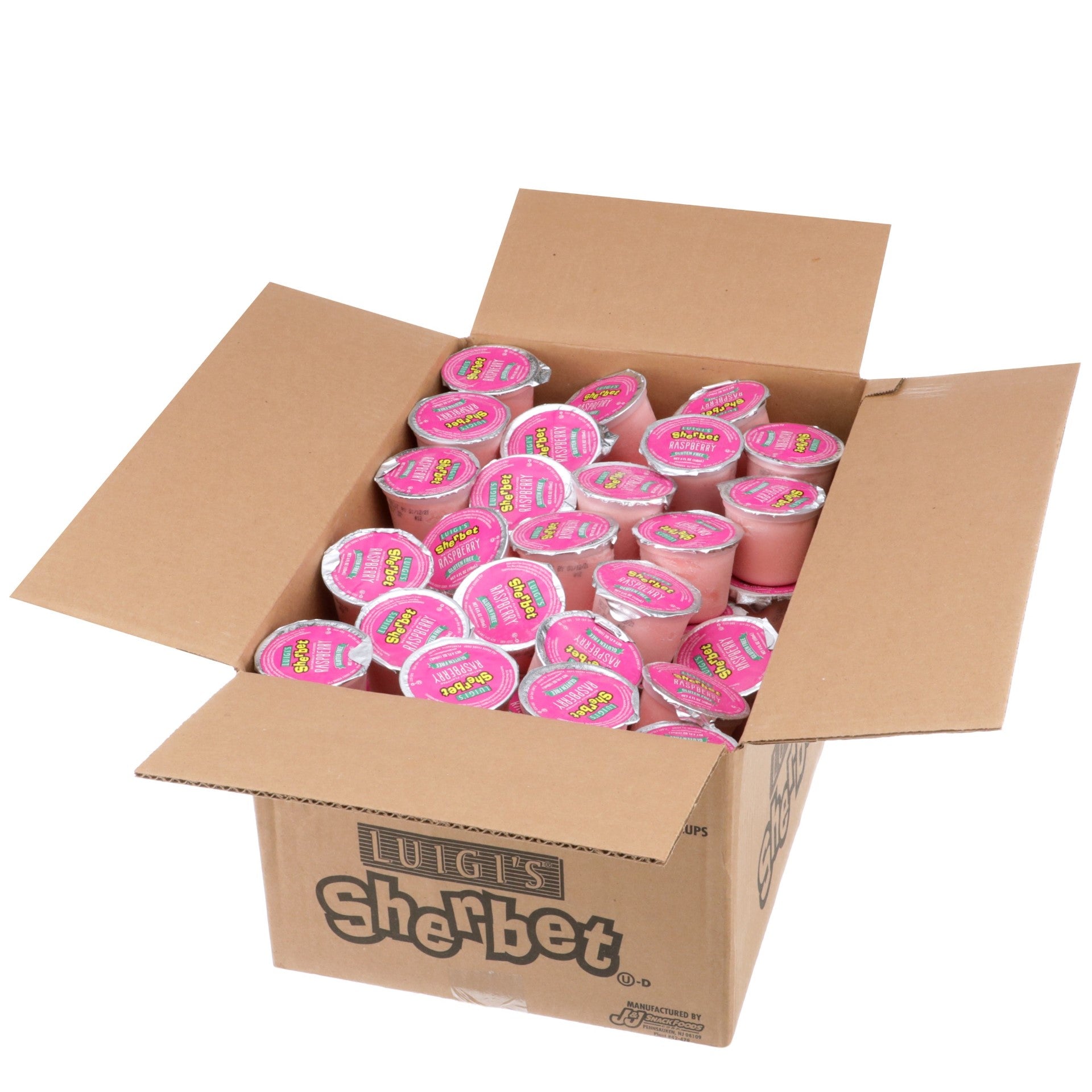 Luigi Raspberry Sherbet Cups 4 Fluid Ounce - 96 Per Case.