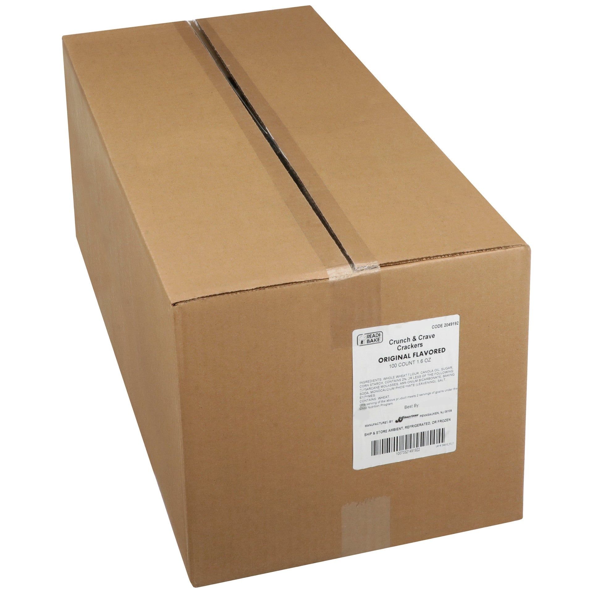 Crunch N' Crave Crunch & Crave Original Crackers 1.6 Ounce Size - 100 Per Case.