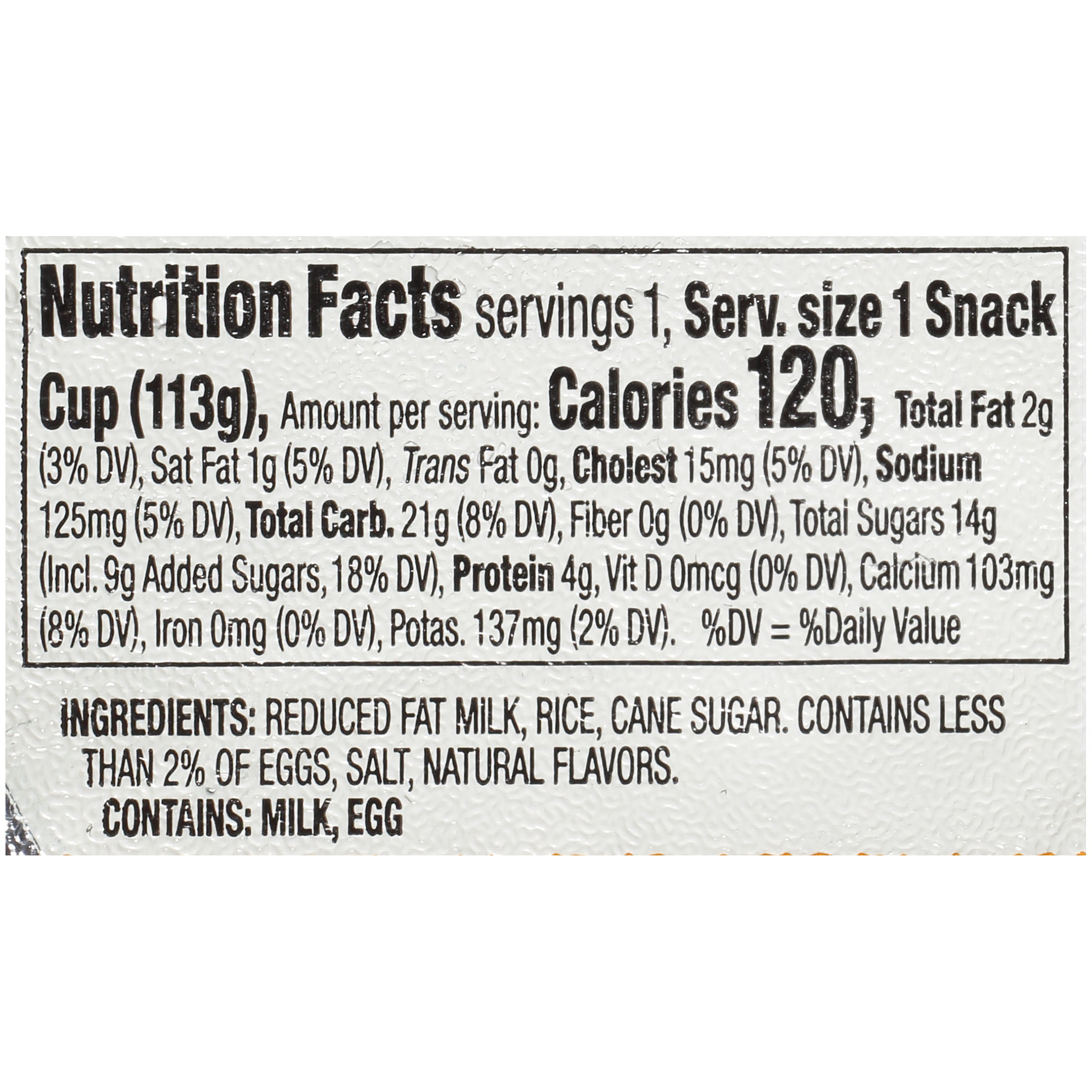 Kozy Shack® Rice Pudding 4 Ounce Size - 48 Per Case.