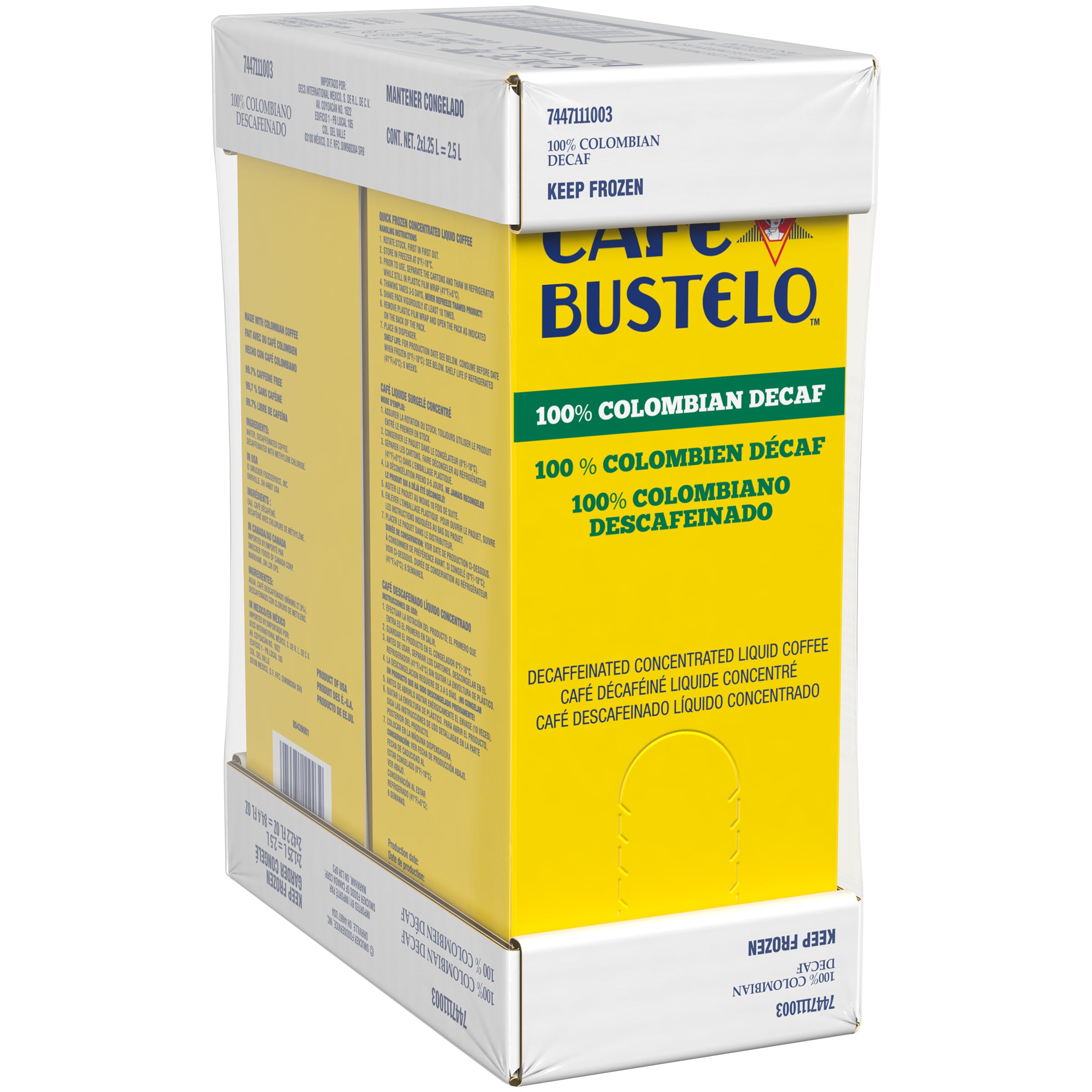 Bustelo Colombian Decaffeinated 1.25 Liter - 2 Per Case.