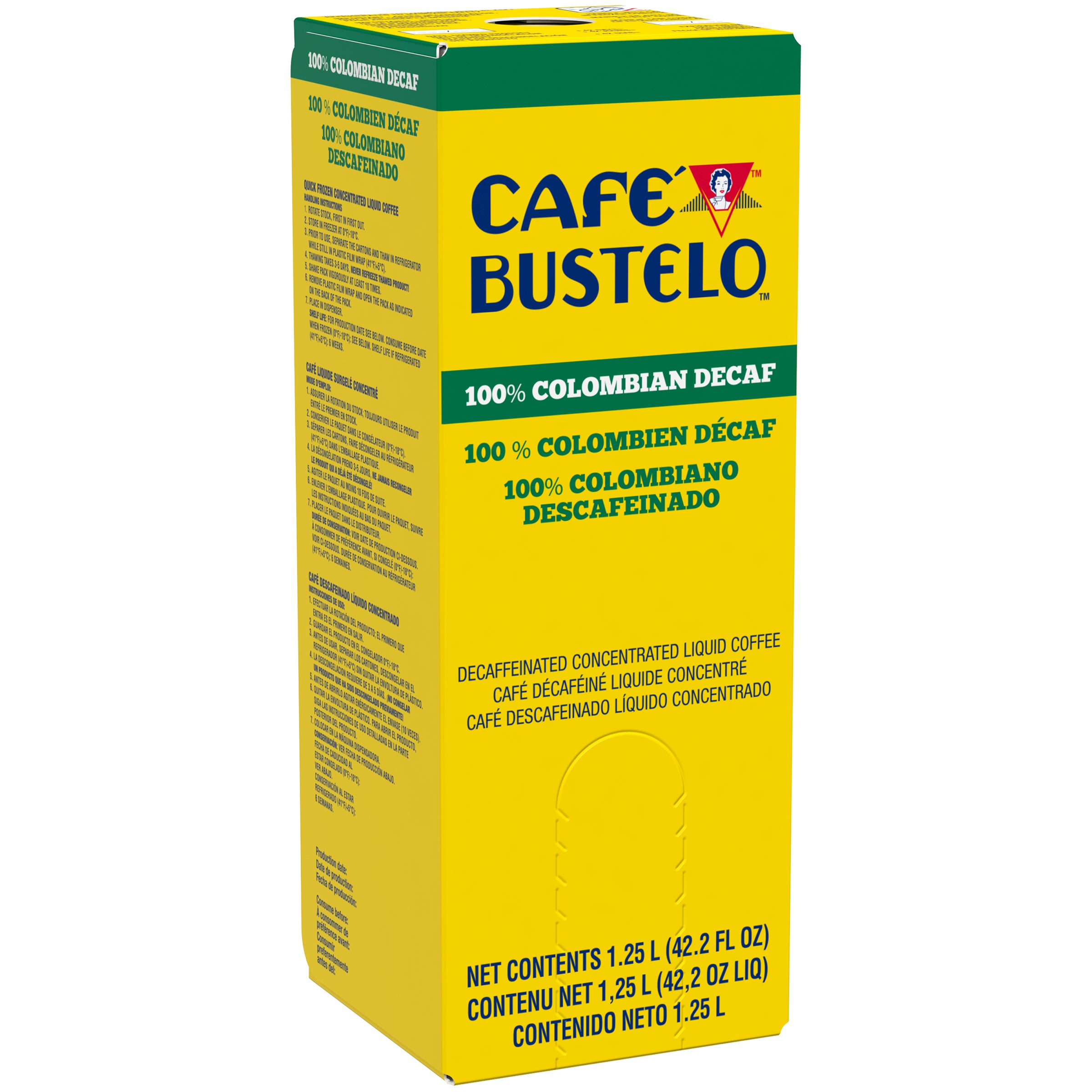 Bustelo Colombian Decaffeinated 1.25 Liter - 2 Per Case.