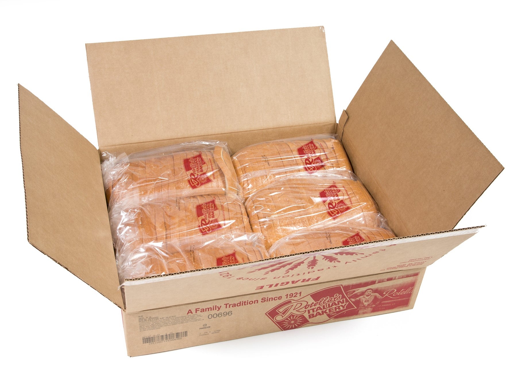 Bread Sour Pillow Sliced 8" 1 Count Packs - 6 Per Case.