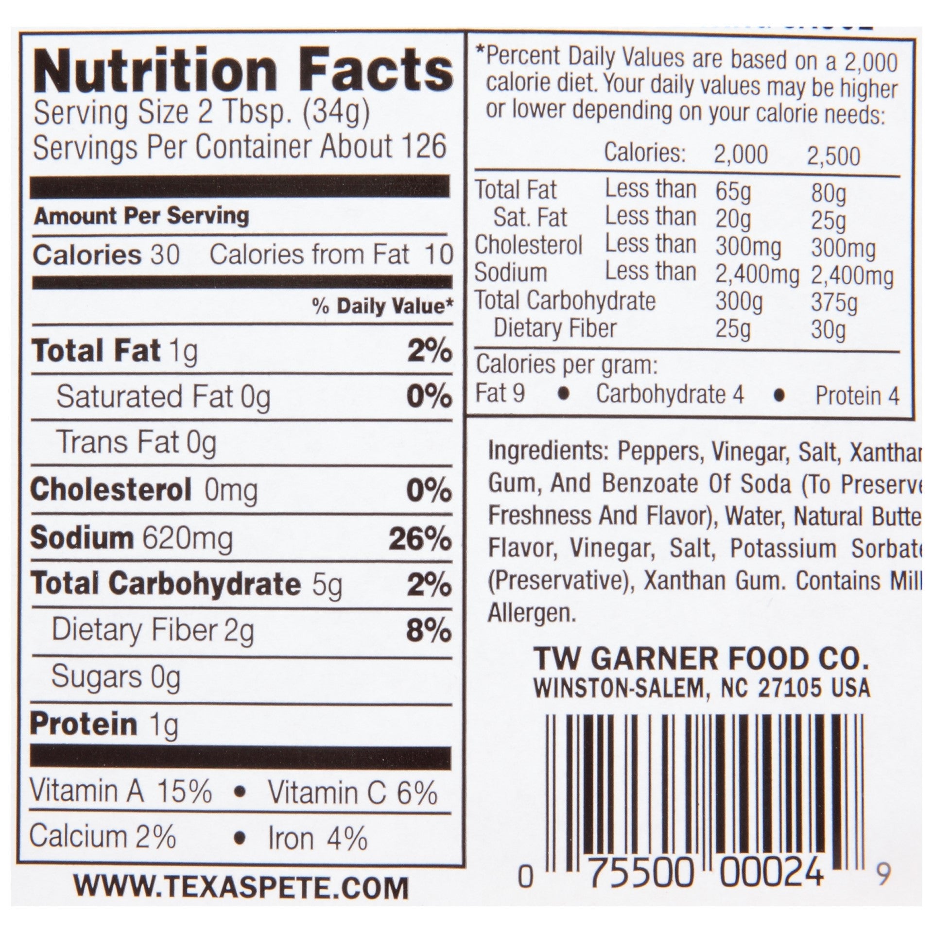 Texas Pete Sauce Restaurant Blend Wing 1 Gallon - 4 Per Case.