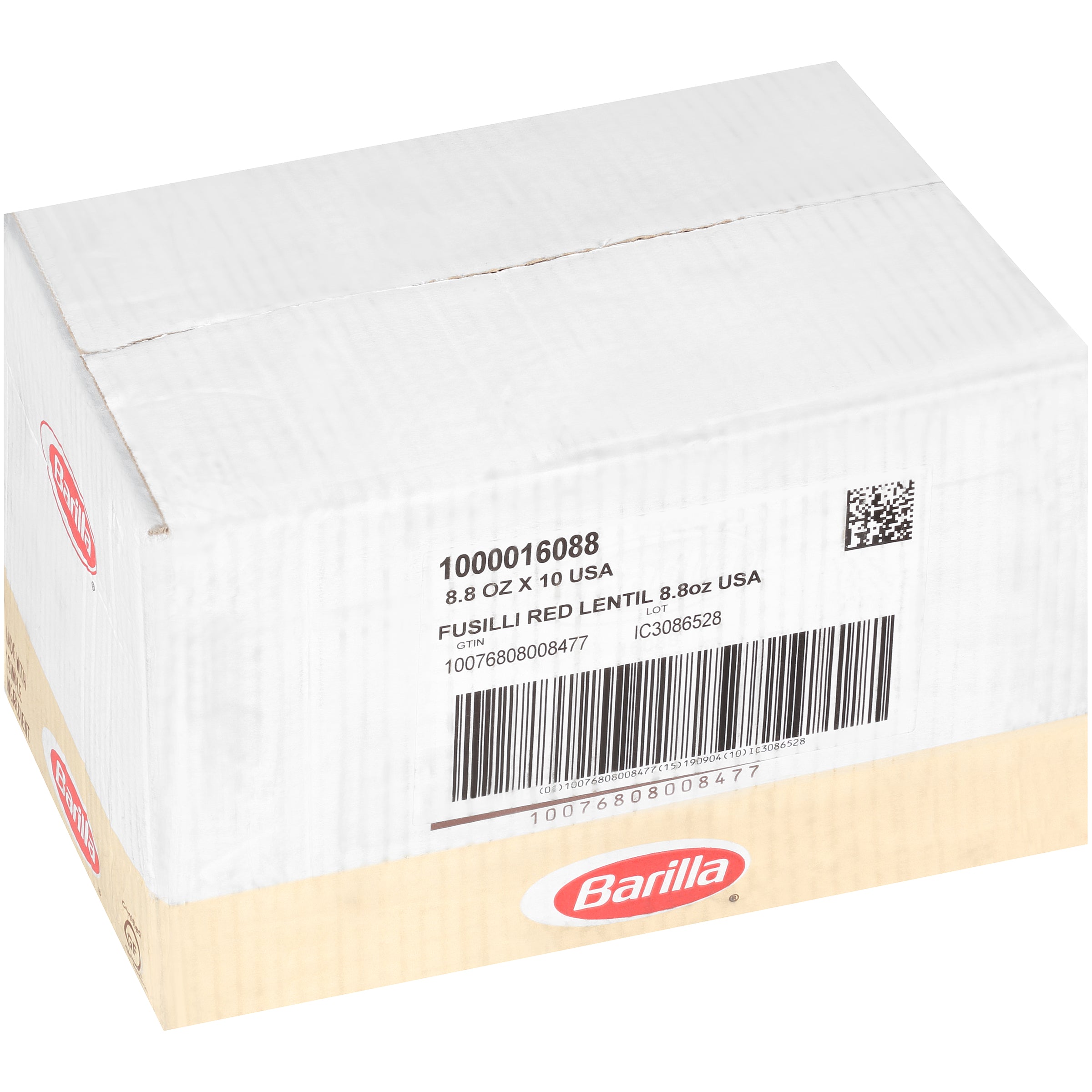 Legume Red Lentil Rotini OUsa 8.8 Ounce Size - 10 Per Case.