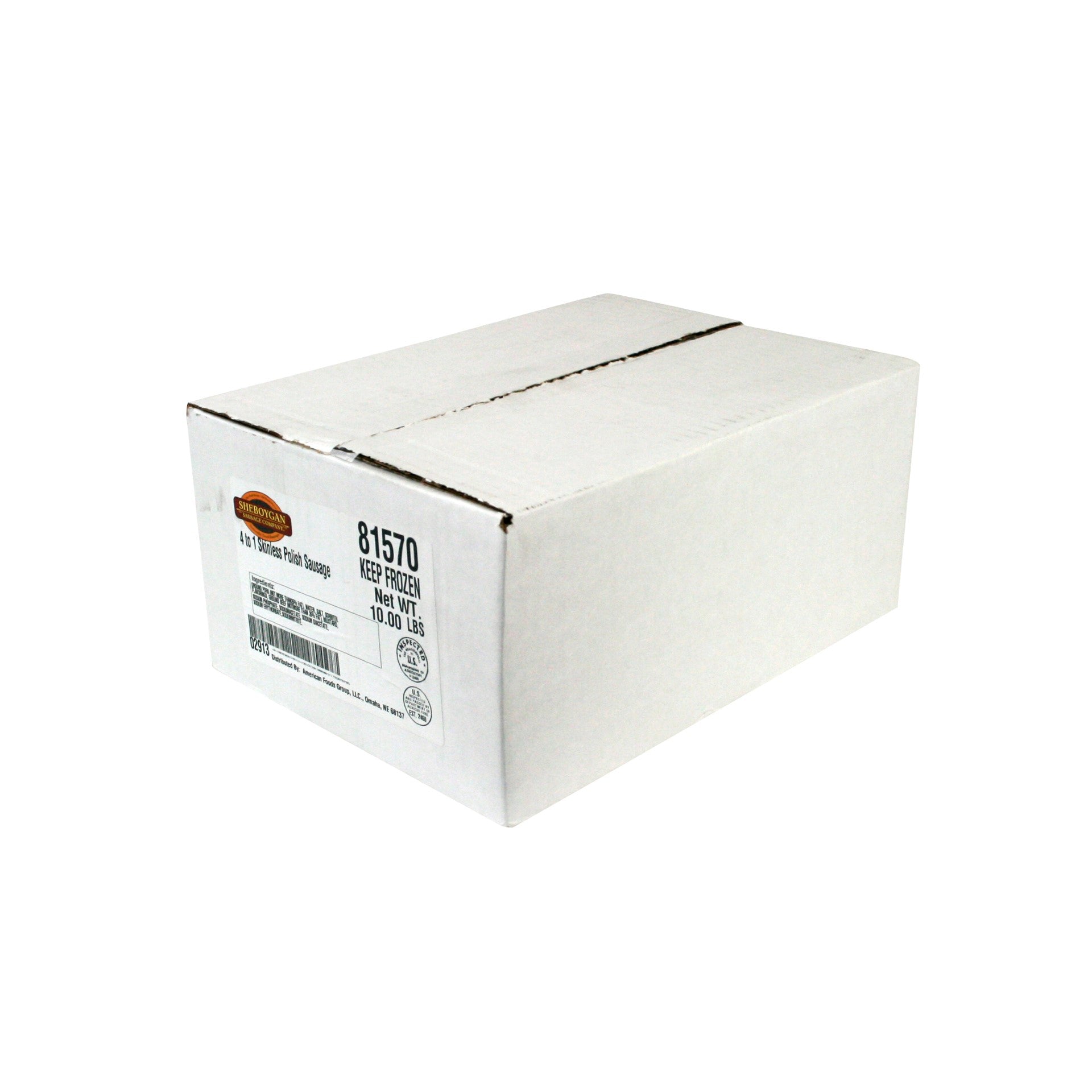 Fully Cooked Skinless Polish Sausage Links Packages 4 Ounce Size - 40 Per Case.