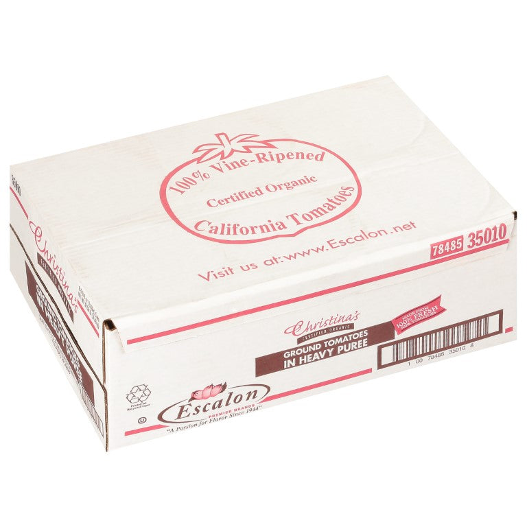 Christina's Organic Ground Tomatoes in Extra Heavy Puree 105 Ounce Cans 6 Per Case