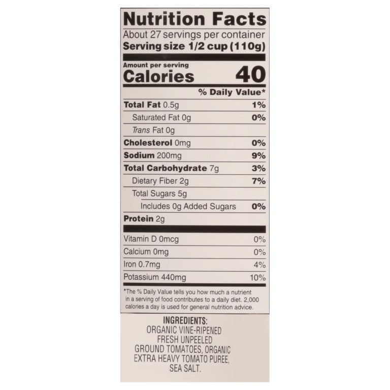 Christina's Organic Ground Tomatoes in Extra Heavy Puree 105 Ounce Cans 6 Per Case