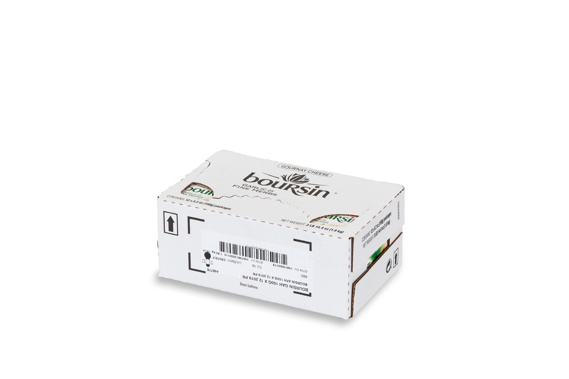 Boursin Cream Cheese With Herb & Garlic 5.2 Ounce Size - 12 Per Case.