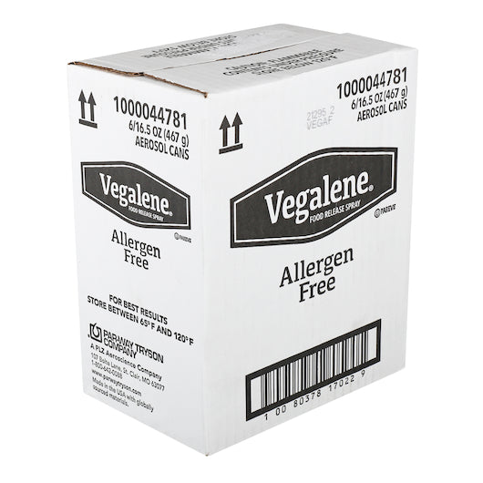Vegalene® Allergen Free Food Release Aerosol Cans 16.5 Ounce Size - 6 Per Case.