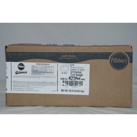 Pillsbury Supreme Cinnamon Roll Dough, 18.75 Pounds, 5.0-ounce size, 1 per case