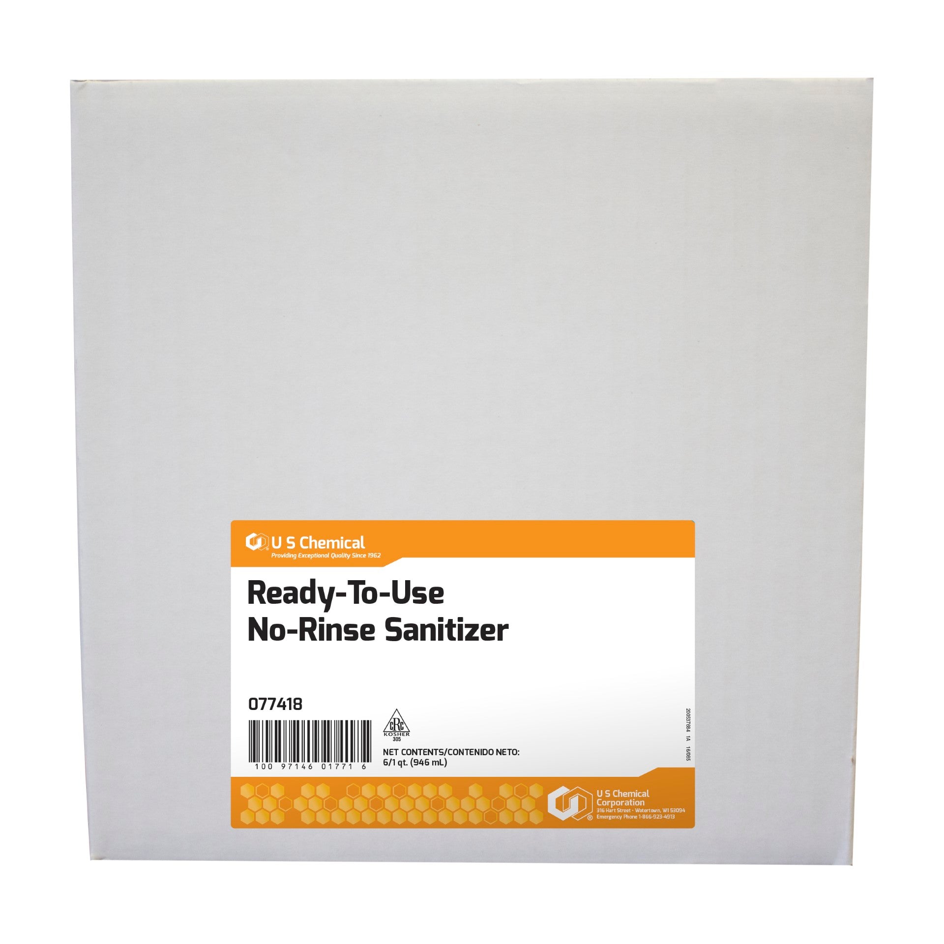 U Chemical Sanitizer Ready-To-Use No Rinse 1 Each - 6 Per Case.