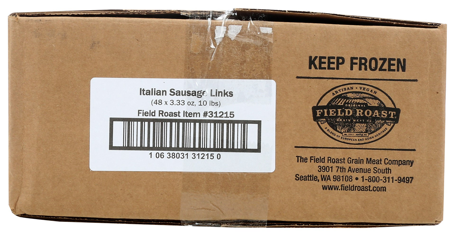 Field Roast Italian Sausage Links 10 Pound Each - 1 Per Case.