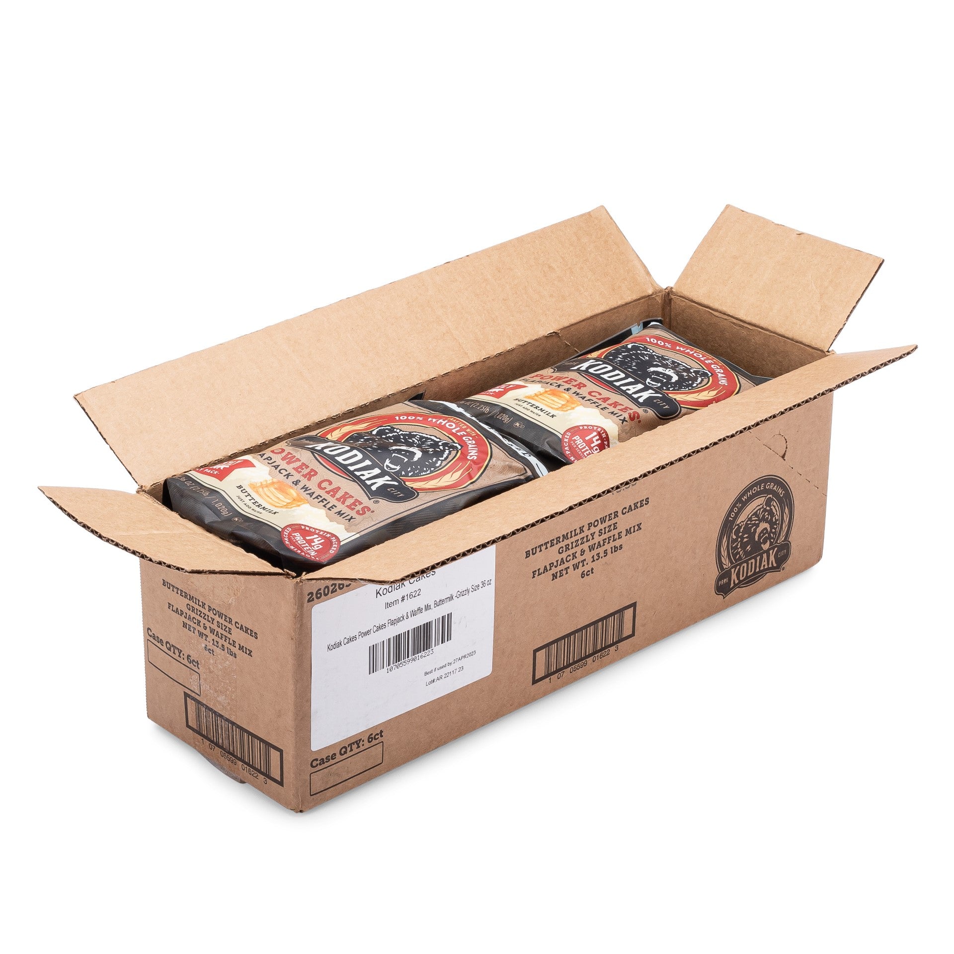 Kodiak Cakes Grizzly Size Buttermilk Power Cakes 36 Ounce Size - 6 Per Case.