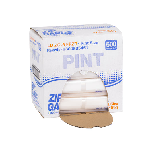 Zipgard Freezer Bag ZG-6 Pint Size 500 Each - 1 Per Case.