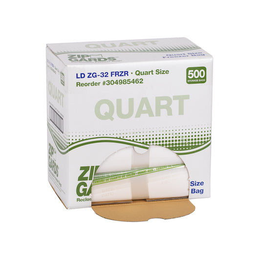 Zipgard Freezer Bag ZG-32 Quart 2.7Mil 500 Each - 1 Per Case.