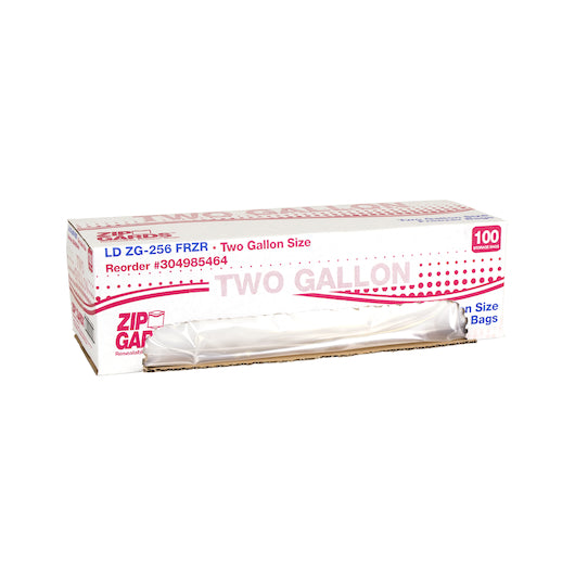 Zipgard Freezer Bag ZG-256 Two Gallon 2.7Mil 100 Each - 1 Per Case.