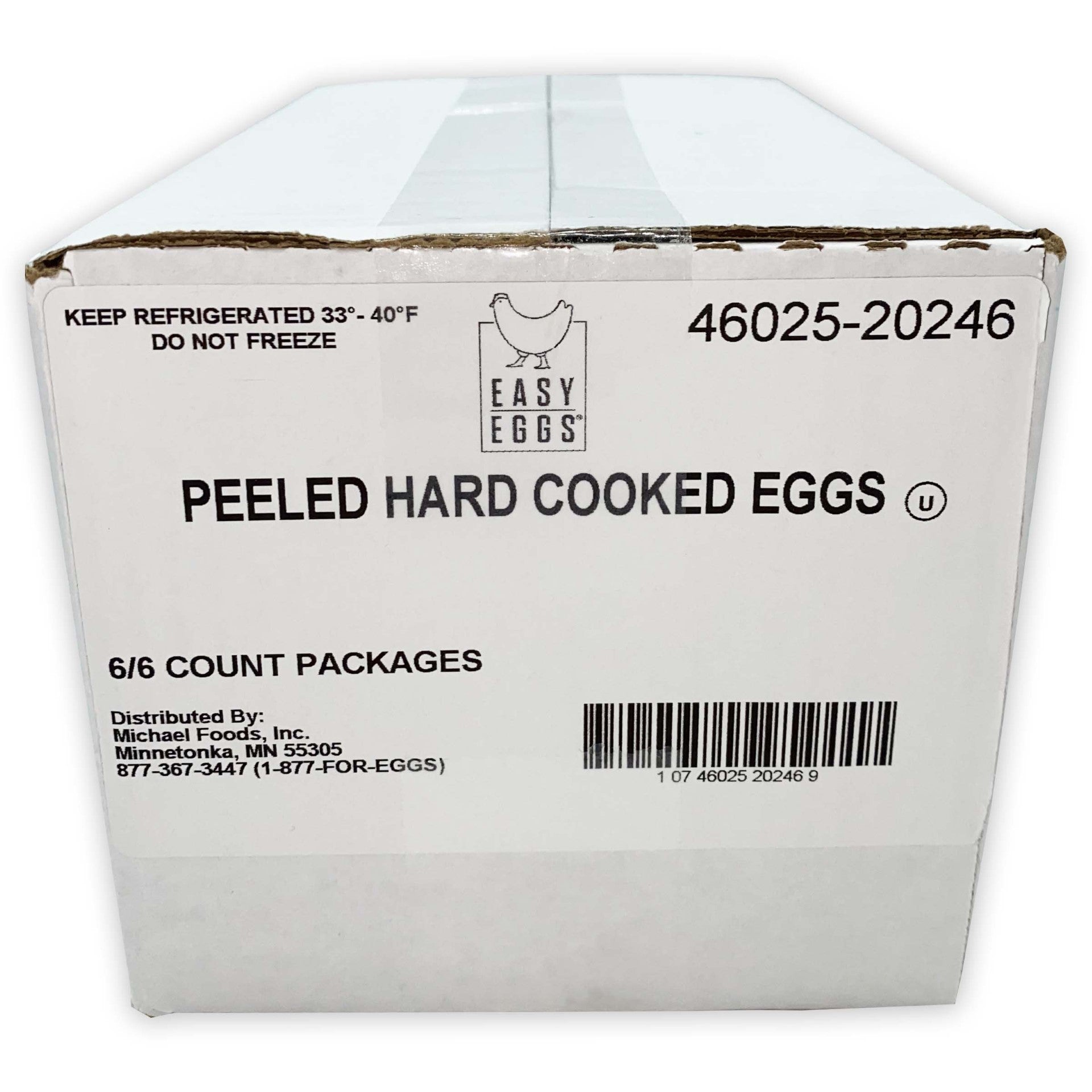 Peeled Hard Cooked Eggs 6 Count Packs - 6 Per Case.