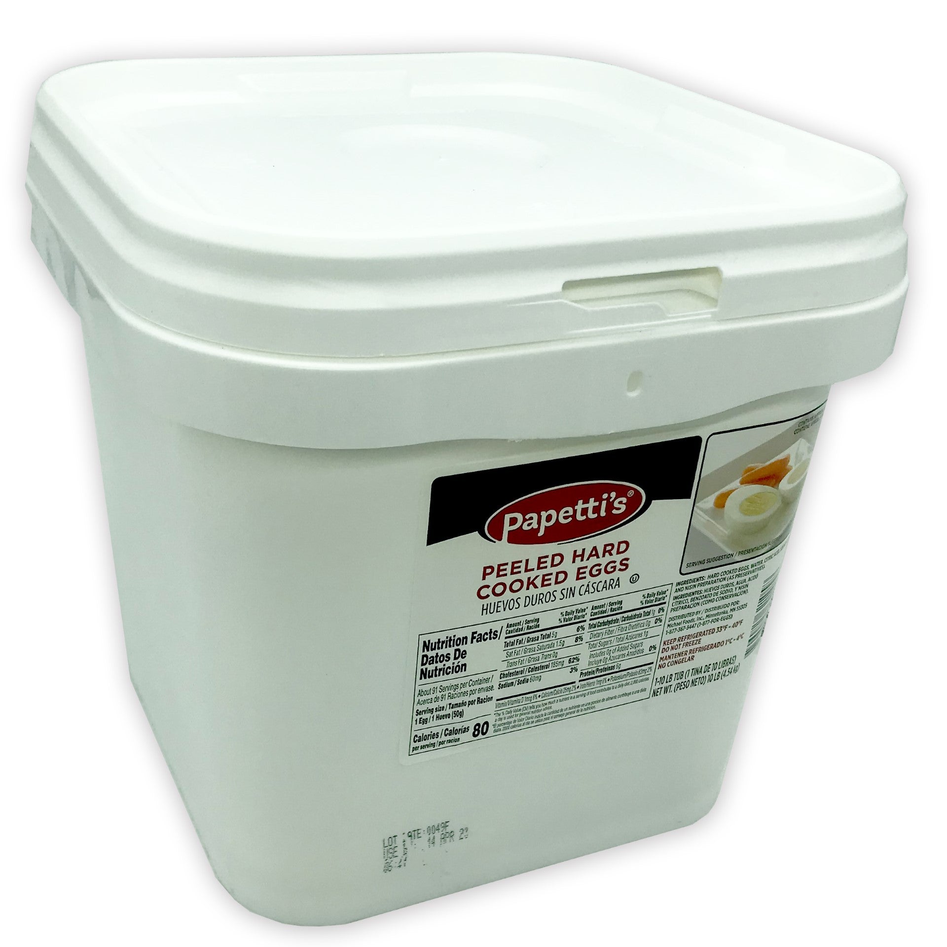 Hard Cooked Eggs Peeled Select 10 Pound Each - 1 Per Case.