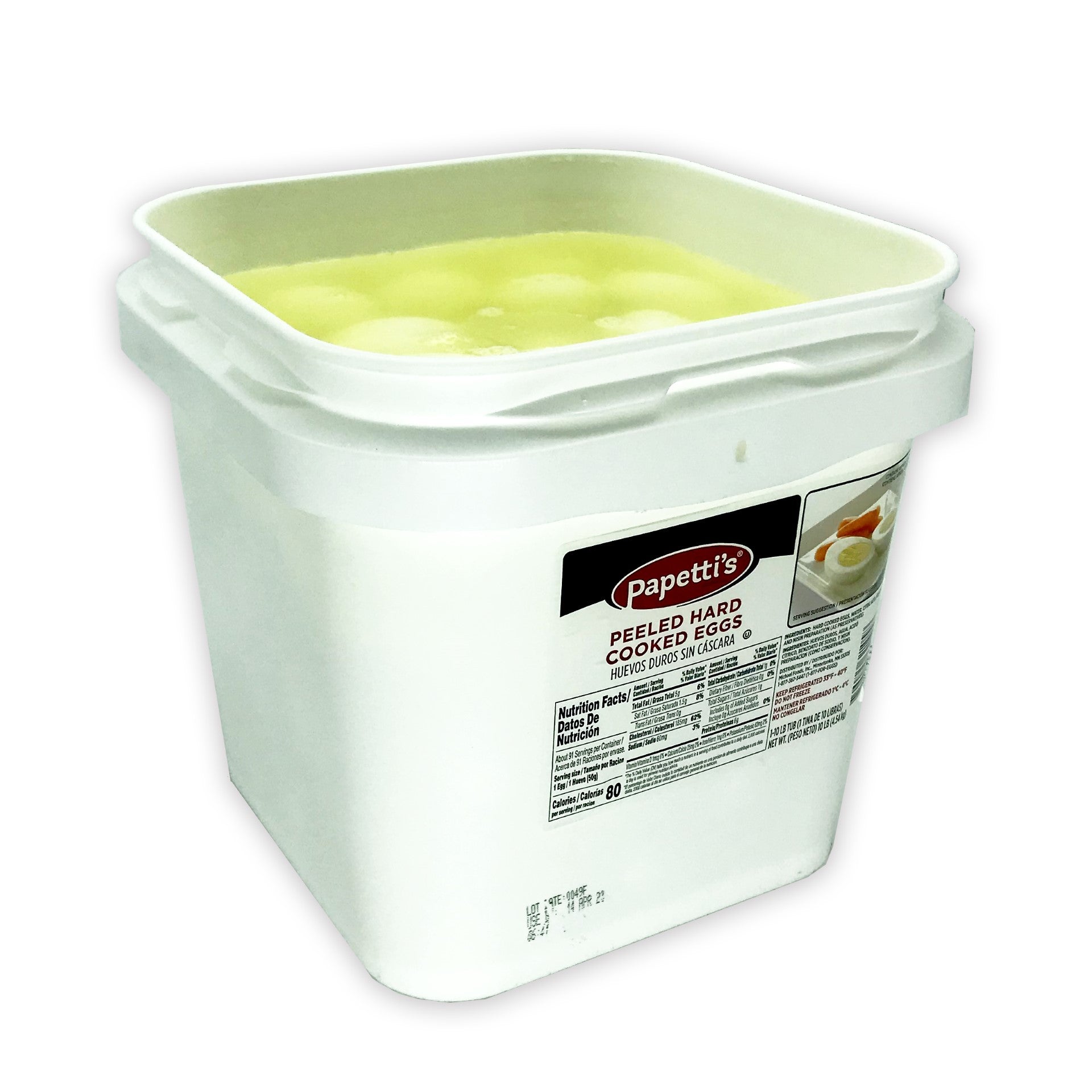 Hard Cooked Eggs Peeled Select 10 Pound Each - 1 Per Case.